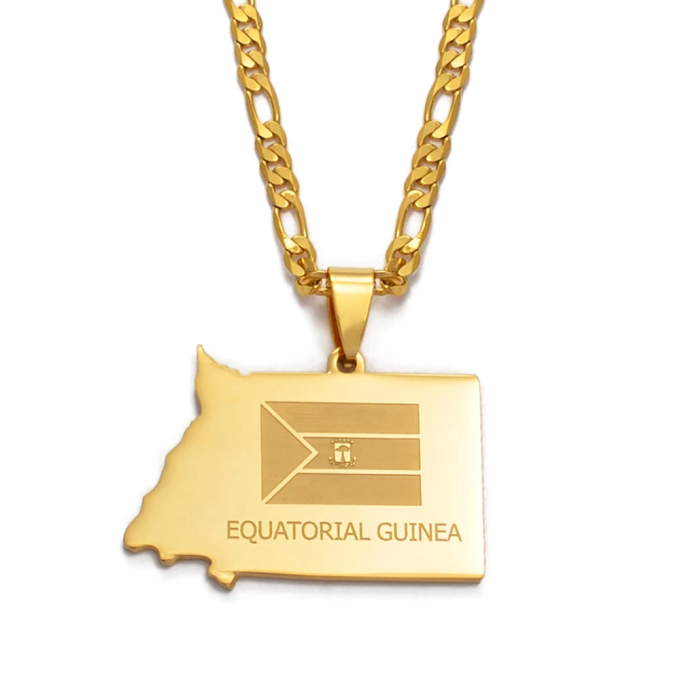 Map Of Equatorial Guinea Necklace