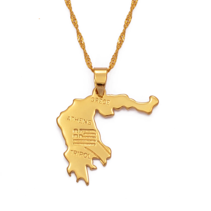 Map Of Greece Necklace