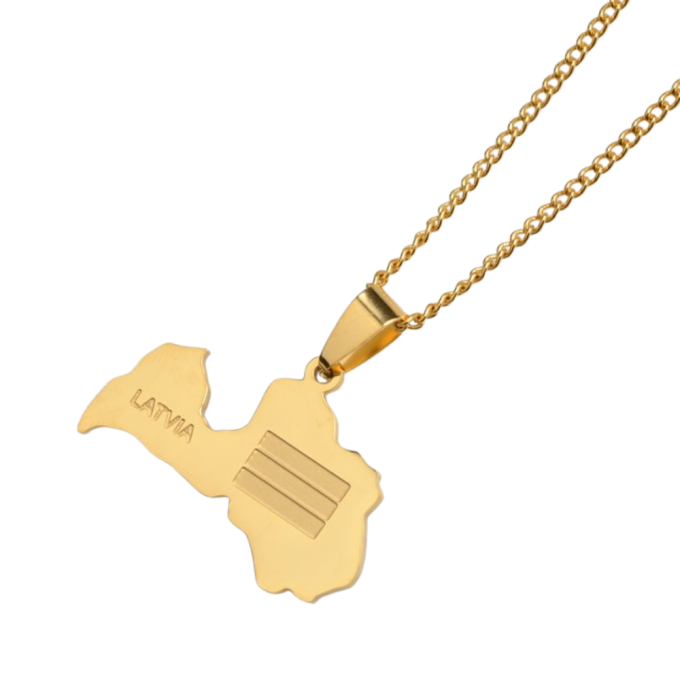 Map Of Latvia Necklace