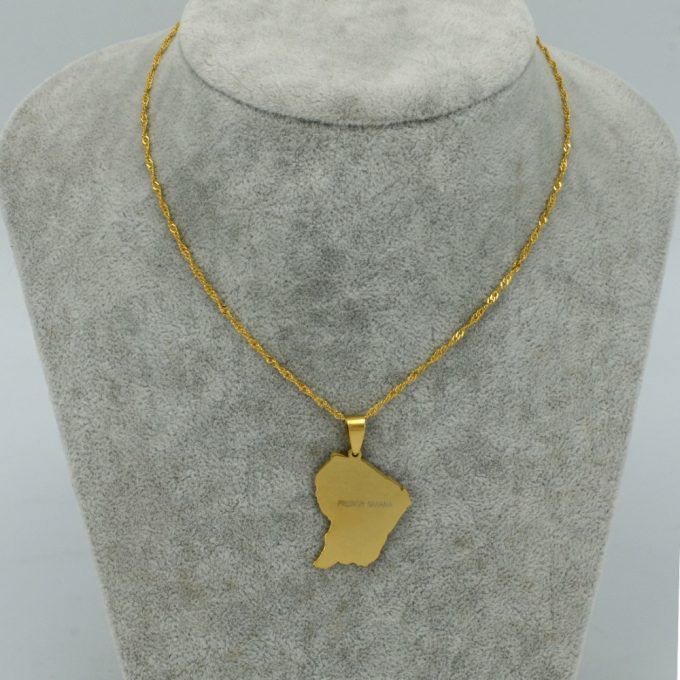 Map Of French Guiana Necklace
