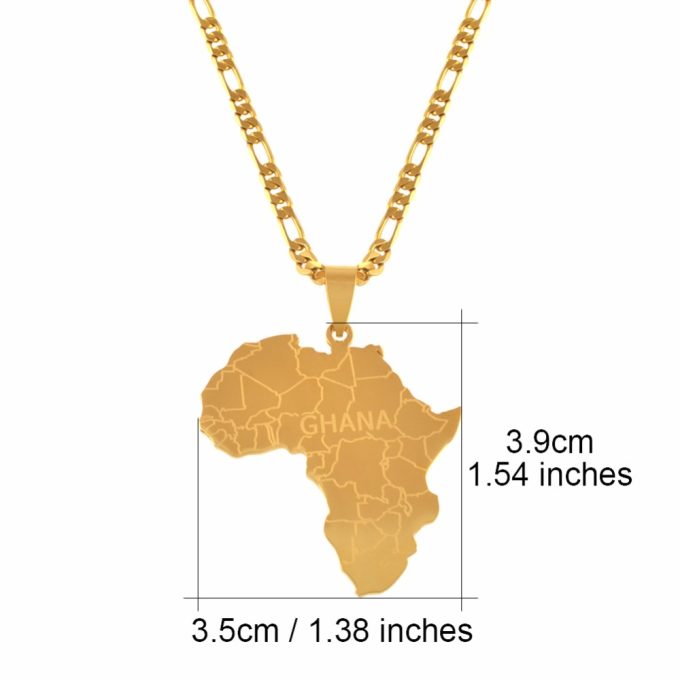 Ghana Africa Map Necklace