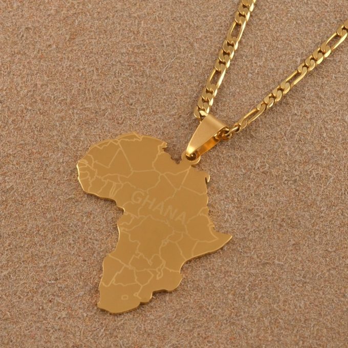 Ghana Africa Map Necklace