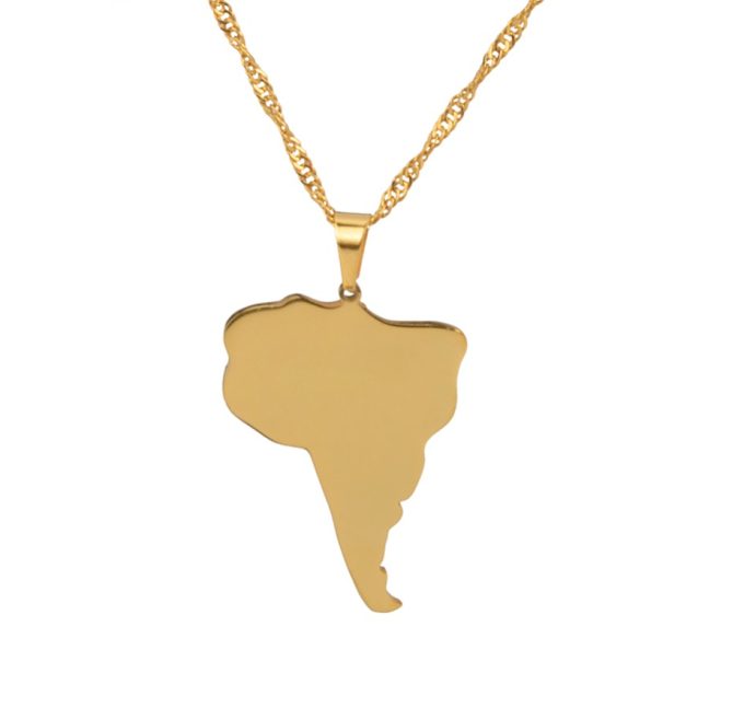 Map Of South America Necklace