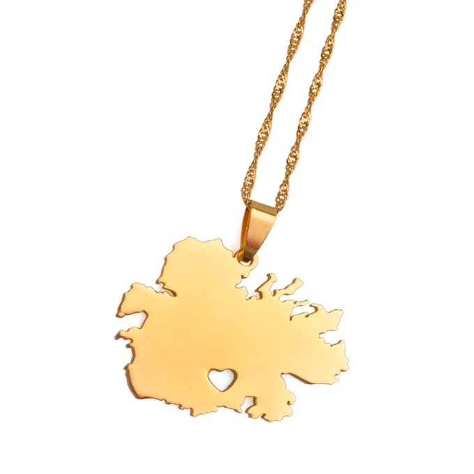 Map Of Antigua Necklace