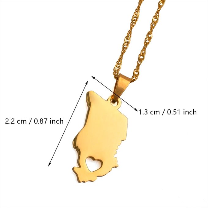 Country Map Of Chad Necklace