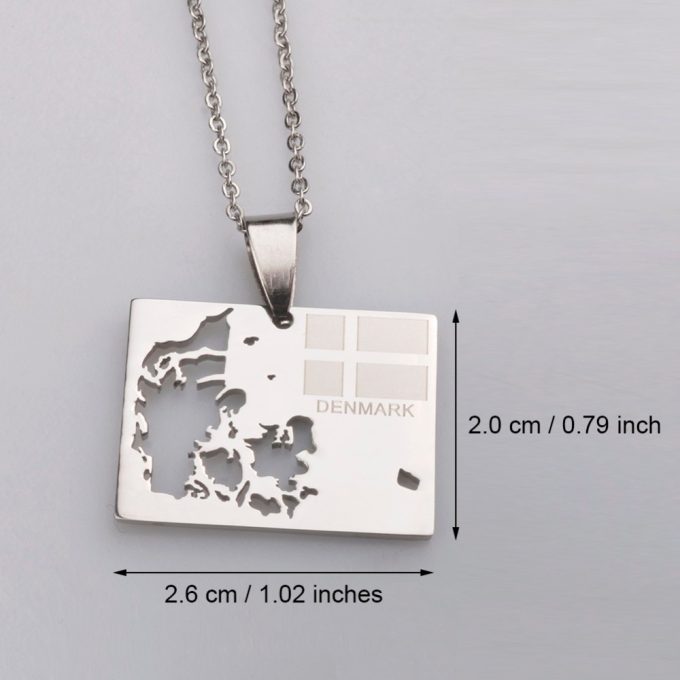 Map Of Denmark Necklace