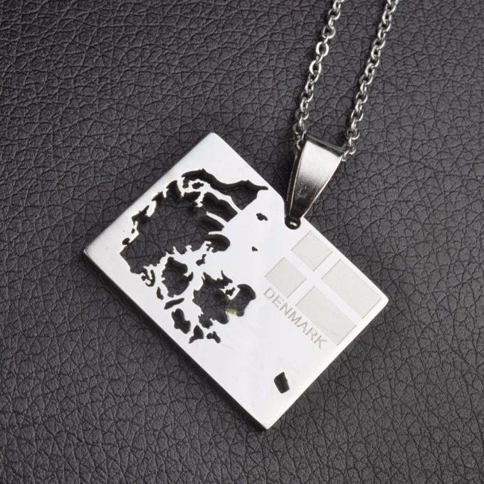 Map Of Denmark Necklace