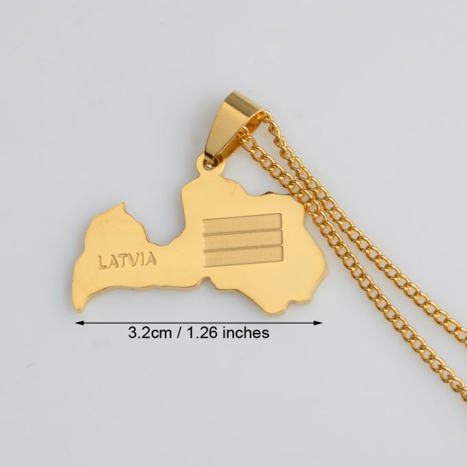 Map Of Latvia Necklace