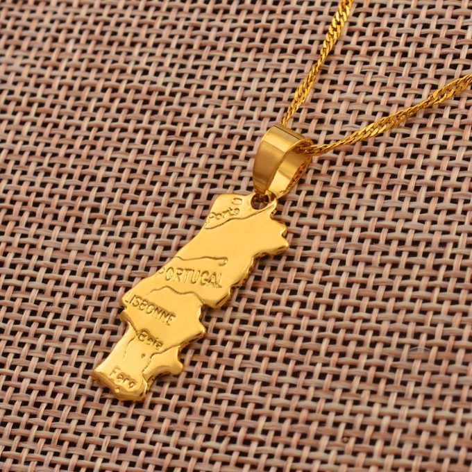 Map Of Portugal Necklace
