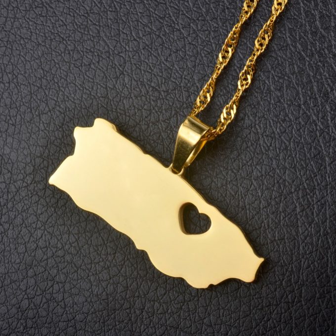 Map Of Puerto Rico Necklace