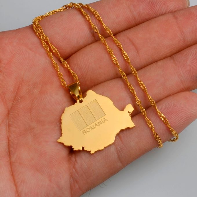 Map Of Romania Necklace