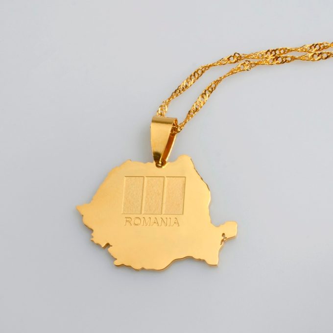 Map Of Romania Necklace