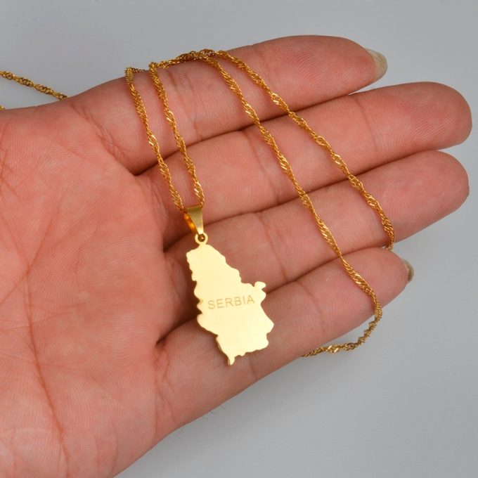 Map Of Serbia Necklace