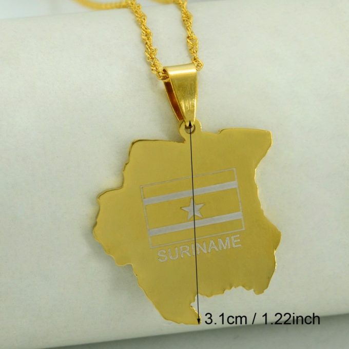 Map Of Suriname Necklace