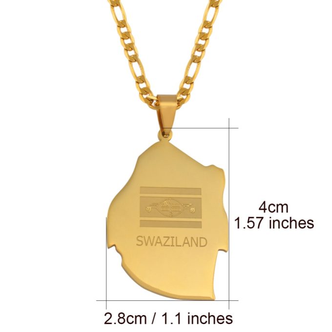 Map Of Swaziland Necklace