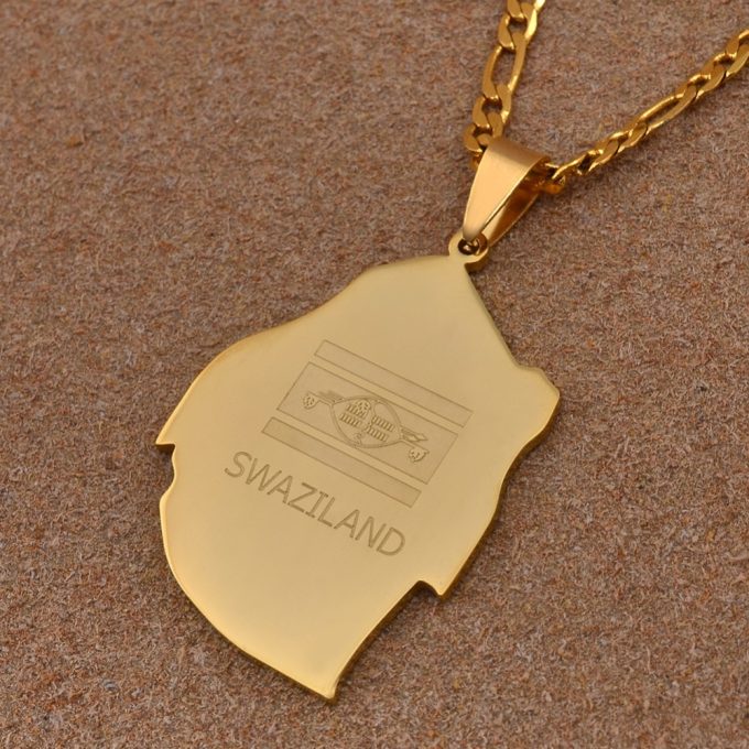 Map Of Swaziland Necklace