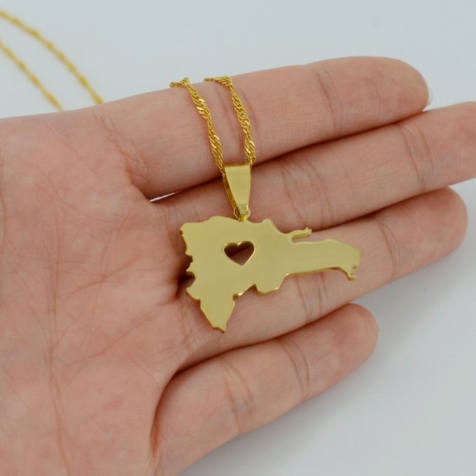 Map Of Dominican Republic Necklace
