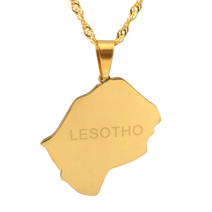 Map Of Lesotho Necklace