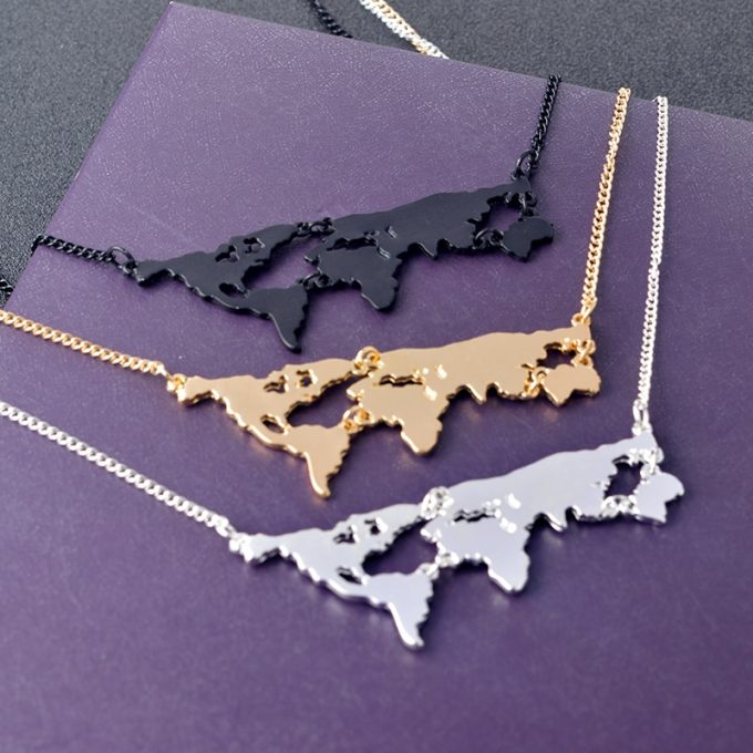 World Map Necklaces